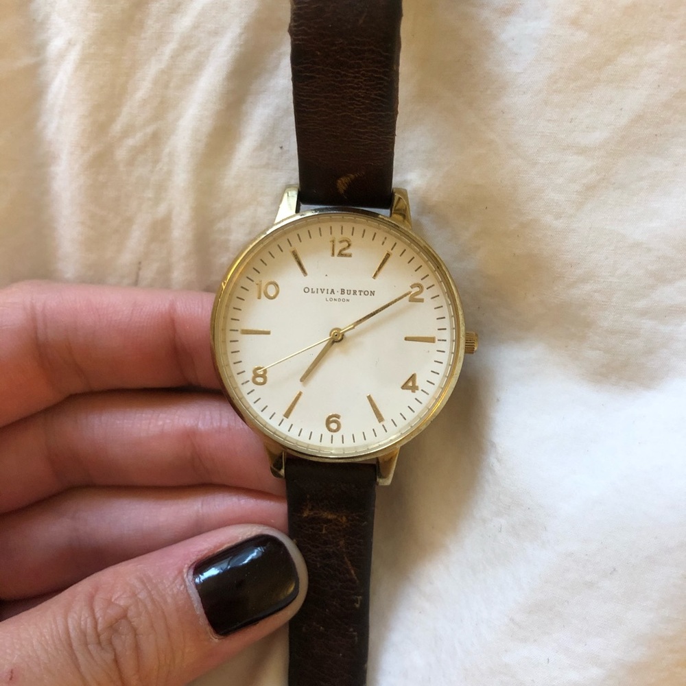 Olivia Burton Brown Leather Watch - Picture 1 of 8